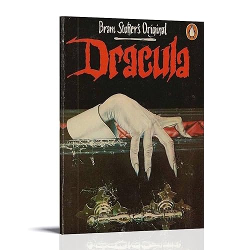 KmoNo Poster decorativo da parete su tela con il classico libro horror di Dracula, poster decorativo da parete e stampa artistica moderna per camera da letto (50 x 75 cm)