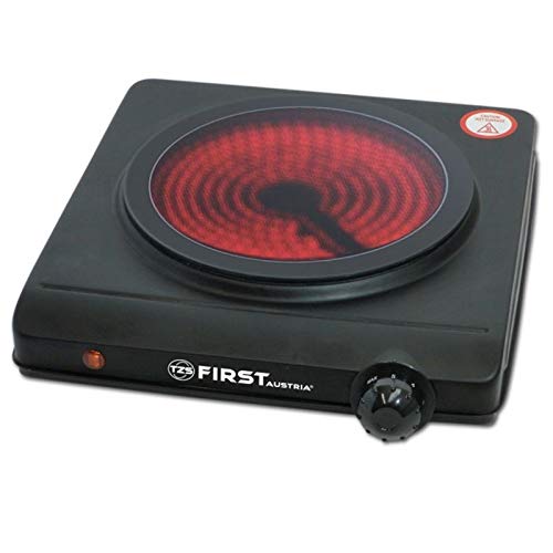 TZS First Austria - Placa de cocción vitrocerámica infrarroja TODOS los tipos de ollas 1250W -...