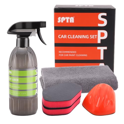 SPTA Clay Block and Pad Set, 3pcs Synthetic Clay Bars for Car Detailing, Removes Stubborn Dirt on Paint and Glass – CHMLP08A