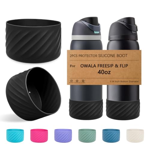 LUCKINEE 2PCS Silicone Boot Base for Owala FreeSip Twist Flip Bottle 40oz