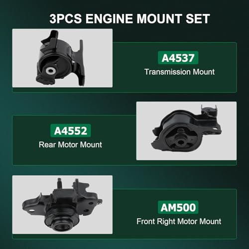 SCITOO Engine Motor Mount Transmission Mount Set Compatible with 2007-2008 for Honda for Fit,OE A4537 A4552 AM500 by SCITOO - Image 4