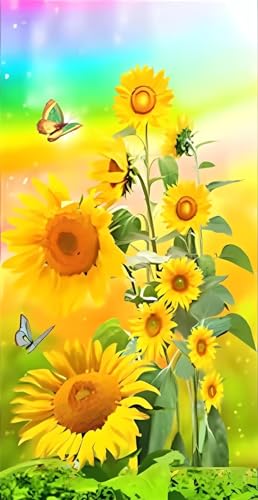 Diamond Painting Adulte Tournesol 5D Grand Format Kit Complet de Broderie Diamant 25x50cm