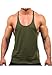 YAKER Men's Blank Stringer Y Back Bodybuilding Gym Tank Tops