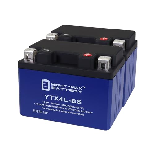 Mighty Max Battery YTX4L-BS Lithium Replacement Battery Compatible with Bombadier Can Am DS 50 Quest 02-06 - 2 Pack