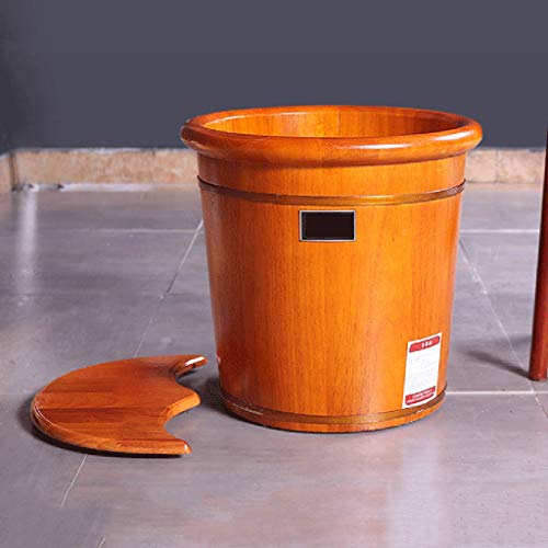 Bañera de pies de madera de roble con tapa miniatura 5