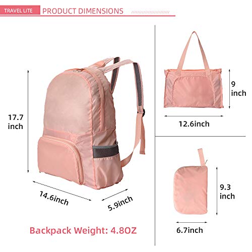 Travel Lite Foldable Lightweight Durable Travel Backpack | Packable Backpack | Daypack (Beige) #TOP4