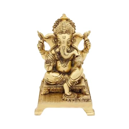 Idole de Ganesh en cuivre statue du seigneur de la prospérité pour autel maison