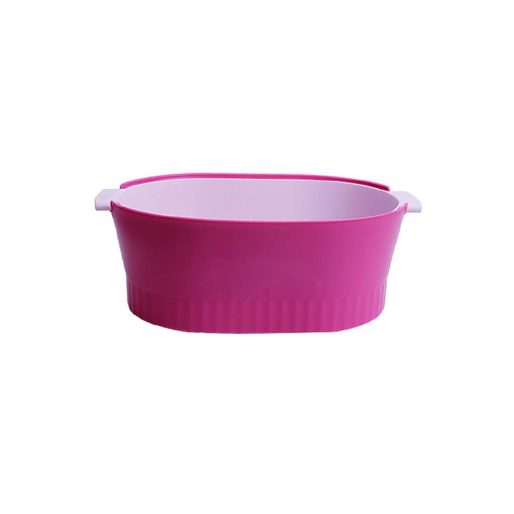 Liudan Scolapasta Doppio-Strato di Drain Bowl Viene utilizzato for Verdure pulite e Frutta di plastica Colander Filtro con Manico for Risparmiare Spazio Verde Colapasta (Color : Pink)