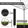 Umbrella Clothesline Outdoor, Rotary Retractable Clothes Line Outdoors Adjustable Height Drying Rack Clothing 4 Arms 12 Lines with 165 Feet Heavy Duty Outdoor Clothesline for Backyard