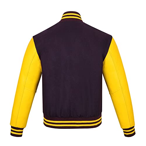 Image of Varsity Jacket Baseball Letterman Jacket- Wool and Leather Premium Quality Unisex Basketball Jacket