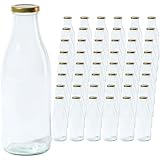 ▶️ SPÜLMASCHINENGEEIGNET - Die Schraubflaschen 1 Liter sind spülmaschinenfest und bieten eine einfache Handhabung für die Reinigung. Beachten Sie jedoch, dass der Glasflaschen Schraubverschluss per Hand gewaschen werden sollte.