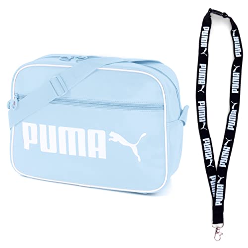 PUMA Sac à bandoulière Campus Reporter Retro Bag - Porte-clés limité, bleu clair