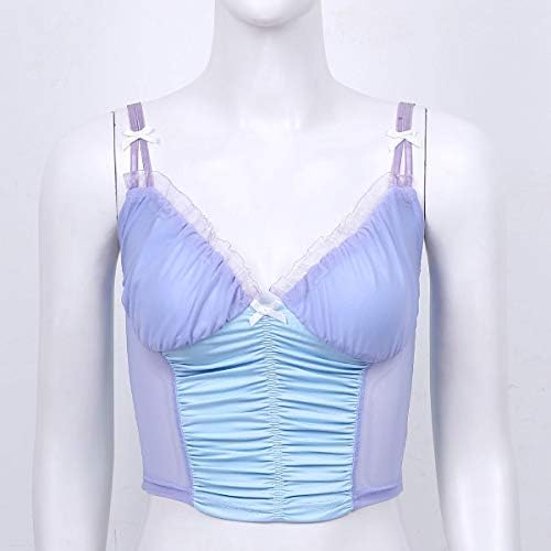 TSSOE Women Mesh Crop Top Sexy Spaghetti Strap Tank Top Backless E-Girl Camis Y2K Camisole Top Shirt 3 TSSOE Women Mesh Crop Top Sexy Spaghetti Strap Tank Top Backless E-Girl Camis Y2K Camisole Top Shirt