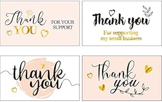 120 Pieces Thank You for Your Support Business Cards Bulk Gold Foil Thanks Greeting Cards Floral Design Appreciation Cards for Small Business Owners Sellers, 3.5 x 2 Inch