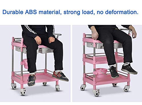 YASEking Trolley On Wheels Tool 2 Tier Mobile SPA Trolley winkelwagen met laden & vuilemmer, Universele wiel… - Afbeelding 4