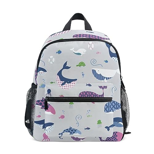 ISAOA Shark Baby Whale Animal - Mochila preescolar, bolsa de viaje para guardería para niños y niñas, N.º 9, Taille unique