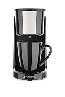 Grossag Kaffee-Automat KA 8 ein-Tassen Kaffee-Automat in Schwarz, entnehmbarer Permanent-Filter, Automatische Abschaltung, Betriebskontroll-Leuchte, KA8.17, Inklusive Porzellantasse (150ml)