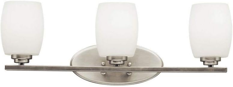 Kichler Eileen 24" 3 Light LED Vanity Light with Satin Etched Cased Opal Glass in Brushed Nickel