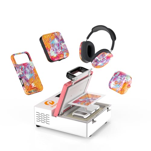 DUDUSUB Phone Case Heat Press Machine for iPhone,3D Sublimation Vacuum Heat Press Machine for Sublimation Blanks Phone Cases, Airpods,Headphone,DIY Customize Phone Case Printer Machine(Red)