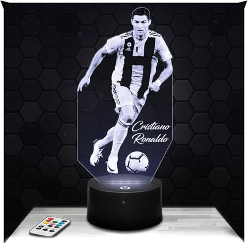 Lampephoto.Fr - Lámpara 3d C. Ronaldo Futbolista Luz Nocturna Táctil Led Ilusión 3d, Idea De Regalo Para Niños Y Niñas, Navidad, Lámpara De Mesilla De Noche Para Niños O Adultos, Merchandising Top