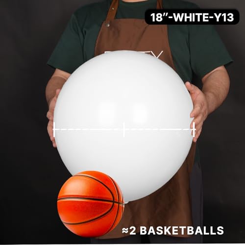 Image of PartyWoo White Balloons 20pcs 18 Inch Matte White Latex Balloons for Wedding Bridal Graduation Engagement Baby Shower Gender Reveal Easter Anniversary Birthday Tea Party Decorations White-Y13