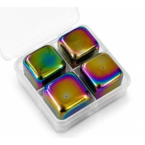 Paslanmaz Çelik Viski Taşı 4'lü Set - 6x6x3 cm