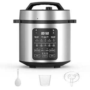 Sweetcrispy 6 QT Electric Pressure Cooker 12-in-1 Multi Electric Cookers, Rice Steamer Yogurt Maker Stainless Steel, New Sliver