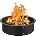 Comzinn 36 Inch Inner Round Fire Pit Ring Insert for Outside Wood Burning, 40 Inch Outer 36 Inch Inner DIY Outdoor Fire Pit Liner Ring for Garden, Patio, Backyard or Camping, 1.5mm Thick Metal Steel
