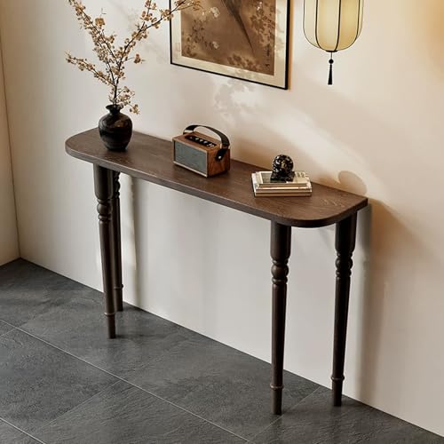 Recibidores Artístico De madera pasillo estrecho, Vintage entrada mueble consolas, Sala de estar recibidor mesa, decorativo recibidor consola mesa, Bordes redondeados.(Brown,120*30*90cm)
