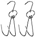 TIHOOD 2pcs Stainless Steel Duck Hooks + 3pcs S-Hooks for Bacon Hams Meat Processing Butcher Hook Hanging Drying BBQ Grill Cooking Smoker Hook Tool