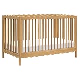 babyletto Swell 4-in-1 Convertible Crib with Toddler Bed Conversion Kit in Honey, Greenguard Gold Certified