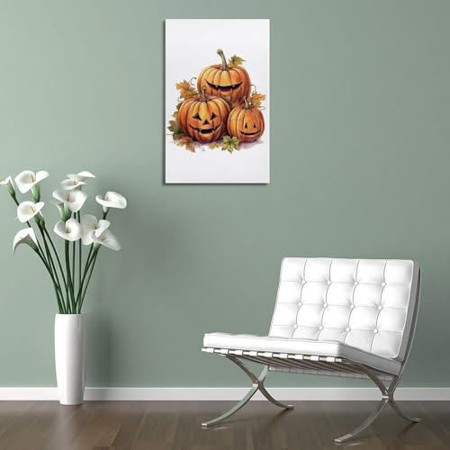 Affiches Halloween citrouille d'automne QXYUIN déco murale salon 40x60 - 5