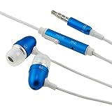 eForCity 3.5mm In-Ear Stereo Headset with On-Off and Mic for Samsung Galaxy Note 4 - Retail Packaging - Blue