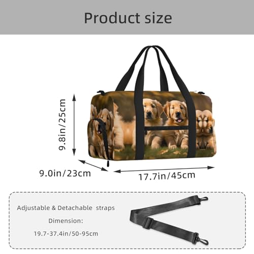 Bolsa de equipaje deportiva con estampado de cachorros resistente y espaciosa 3