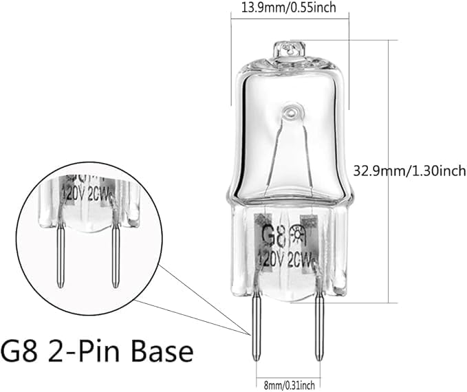 2 Pcs Halogen Light Bulbs for GE Microwave, Part Number AP4380308, Replacement for GE EM31BF PVM9195SFSS PVM9215SKSS, JVM7195SKSS JVM6175SKSS PS2351821