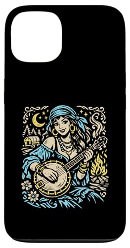 Hippie Gypsy Banjo Girl Bluegrass Festival Music �X�}�z�P�[�X iPhone 13 �p