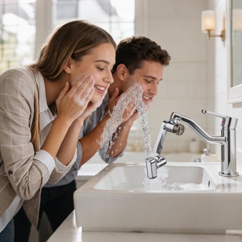 Rotación flexible de 1080 grados en extensor de grifo para baño y hotel 6