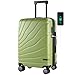 VANKEAN Bagage à main avec roues pivotantes et serrure TSA, valise à coque rigide extensible et tendance, approuvée par les compagnies aériennes, bagage à main de 20 pouces, Vert