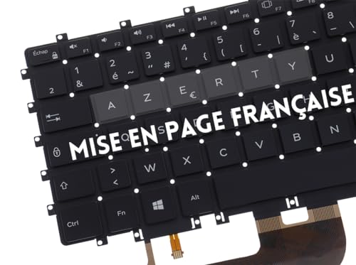 LeFix Teclado para laptop, retroiluminado, layout francês, substituição de teclado para Dell XPS 15