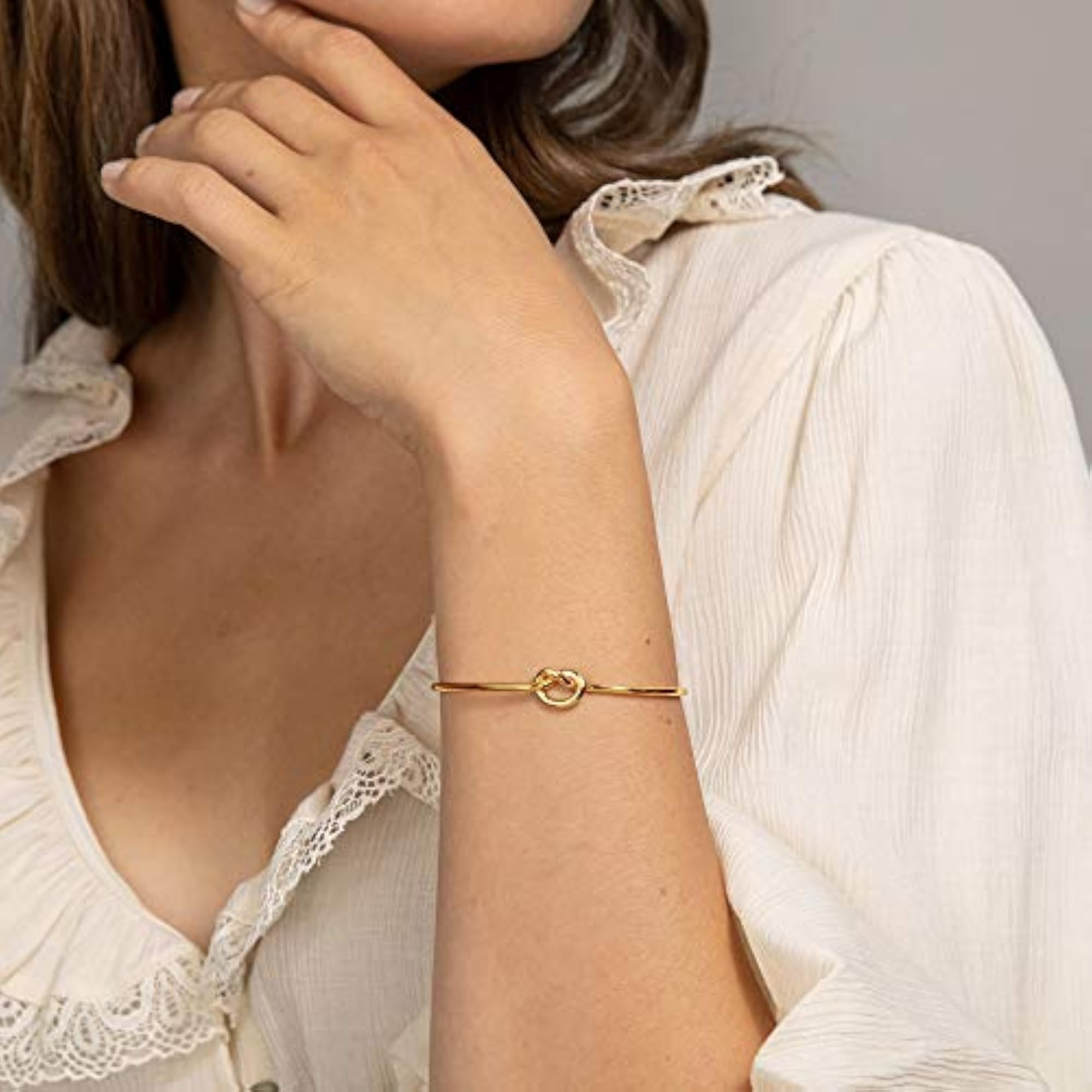 Women's 14K Gold Plated Forever Love Knot Eternity Bracelet