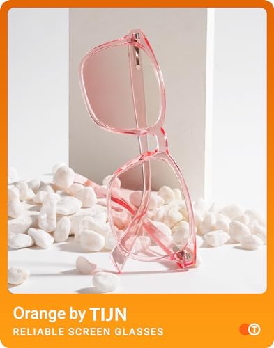 TIJN Blue Light Blocking Glasses for Women Men Clear Frame Square Nerd Eyeglasses Anti Blue Ray Computer Screen Glasses