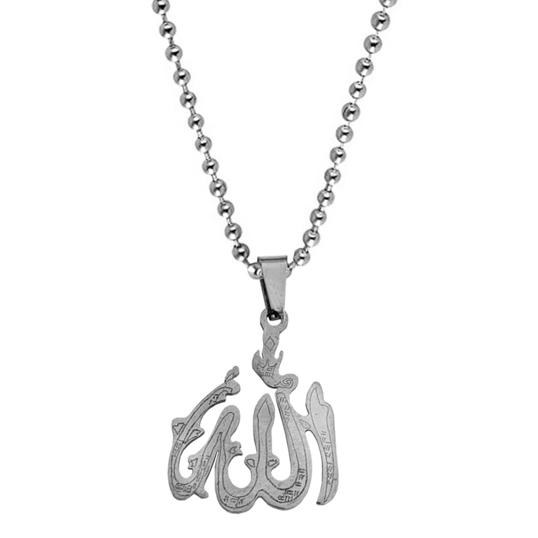 sullery Arabic Allah Quran Ayatul Kursi Islamic Jewelry Gift idea for Muslims Islamic Gift Silver Stainless Steel Pendant Necklace Chain for Men and Wome-picture-25