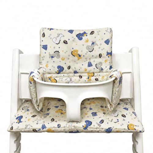 High Chair Cushion High Chair Replacement Set Cushion Organic Cotton Baby Surface Coated for Easy Cleaning Compatible with Stokke Tripp Trapp (Waterproof)
