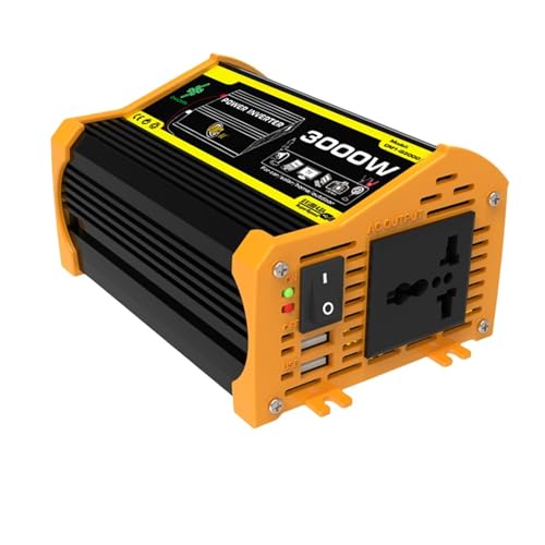 3000W Power Inverter DC 12V To AC 110/220V Car Voltage Transformer Portable Power Inverter(Black 12V to 220V)