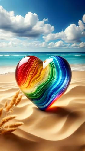 ZHUMUTO Large Diamond Art Painting Kits for Adults,15.7x27.5inch/40x70cm Large Crystal Art Kits for Adults,Love B Round Full Drill Picture for Home Wall Decor