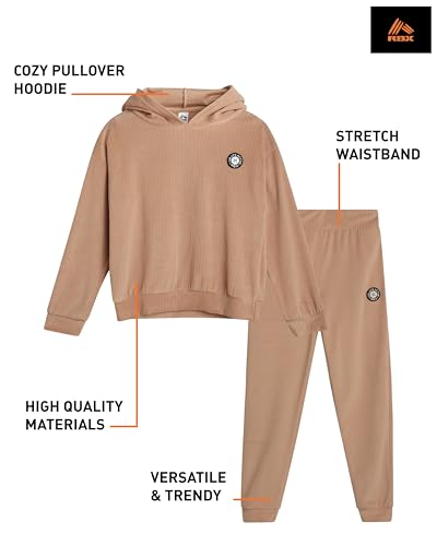 RBX Girls Sweatpants Set - 2 Piece Velour Pullover Kids Cute Hoodies Sweatshirt and Jogger Sweatpants Tracksuit Set (7-12)2