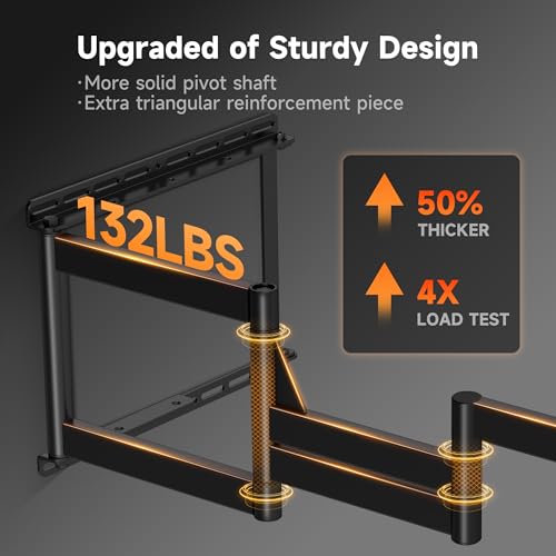 XINLEI Long Arm TV Wall Mount for Most 32-84 Inch TVs, 40” Extension Full Motion TV Bracket with Swivel Articulating Extension Tilt Arm, Max Support 132lbs, VESA 600x400mm, Max 16" Wood Stud, MA1079L by XINLEI - Used condition - Image 4