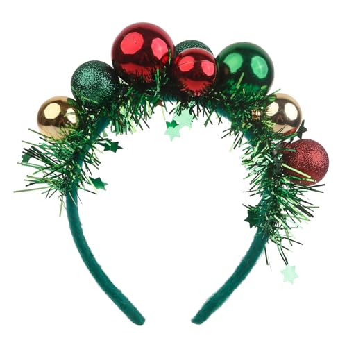 Bestvisse Serre-tête festif avec boules colorées - Coiffe de Noël amusante pour décorations de fête du Nouvel An Cerceau à cheveux