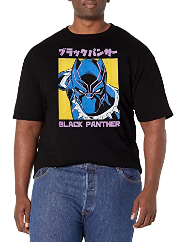 T-shirt Black Panther Kanji Marvel Big & Tall homme grande taille 4XL noir