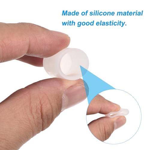 Image of uxcell 48Pcs Silicone End Caps, 13mm(1 /2 inch) ID 19mm(3 /4 inch) Height Round Rubber Elastic Screw Thread Protectors Soft Flexible Screw Bolt Covers Caps for Metal Tube Rod Bolt, Clear